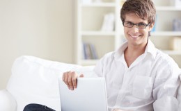 A young man with laptop